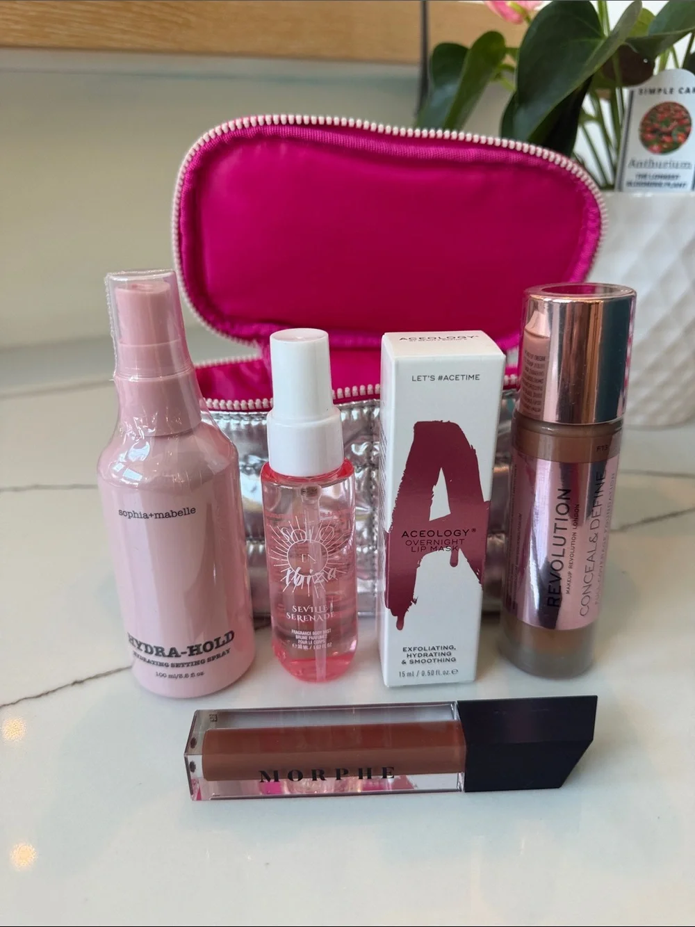 Makeup Set with Pink Cosmetic Pouch - Assorted Women Makeup